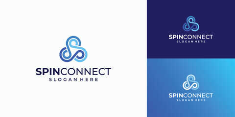 Poster - Rotating connection circle logo design