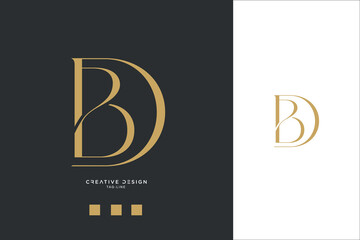 Canvas Print - Alphabet Letters DB or BD Logo Monogram