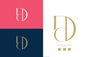 Canvas Print - DD or D Alphabet Letters Logo Monogram