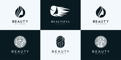 Wall Mural - Set of beauty women logo with modern creative concept for company or business brand identity.