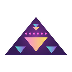 Aufkleber - Triangle Pyramid Cone Futuristic Gradient Texture Colored Graphic Symbol Element Nostalgic Retro 90's Thenme Icon