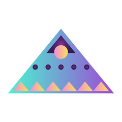 Aufkleber - Triangle Pyramid Cone Futuristic Gradient Texture Colored Graphic Symbol Element Nostalgic Retro 90's Thenme Icon