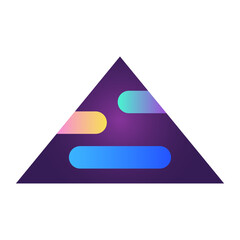 Aufkleber - Triangle Pyramid Cone Futuristic Gradient Texture Colored Graphic Symbol Element Nostalgic Retro 90's Thenme Icon