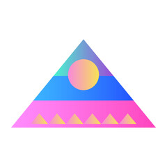 Aufkleber - Triangle Pyramid Cone Futuristic Gradient Texture Colored Graphic Symbol Element Nostalgic Retro 90's Thenme Icon