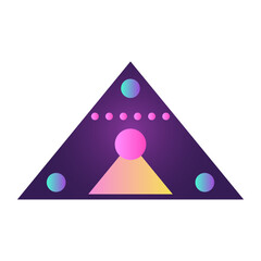 Aufkleber - Triangle Pyramid Cone Futuristic Gradient Texture Colored Graphic Symbol Element Nostalgic Retro 90's Thenme Icon