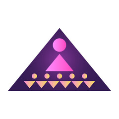 Aufkleber - Triangle Pyramid Cone Futuristic Gradient Texture Colored Graphic Symbol Element Nostalgic Retro 90's Thenme Icon
