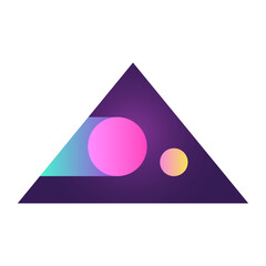 Aufkleber - Triangle Pyramid Cone Futuristic Gradient Texture Colored Graphic Symbol Element Nostalgic Retro 90's Thenme Icon