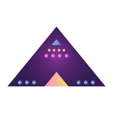 Triangle Pyramid Cone Futuristic Gradient Texture Colored Graphic Symbol Element Nostalgic Retro 90's Thenme Icon