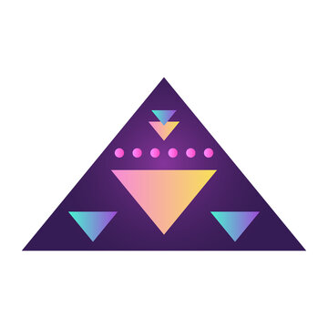 Triangle Pyramid Cone Futuristic Gradient Texture Colored Graphic Symbol Element Nostalgic Retro 90's Thenme Icon