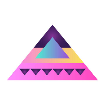 Triangle Pyramid Cone Futuristic Gradient Texture Colored Graphic Symbol Element Nostalgic Retro 90's Thenme Icon