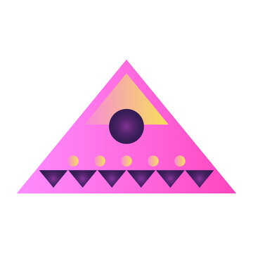 Triangle Pyramid Cone Futuristic Gradient Texture Colored Graphic Symbol Element Nostalgic Retro 90's Thenme Icon