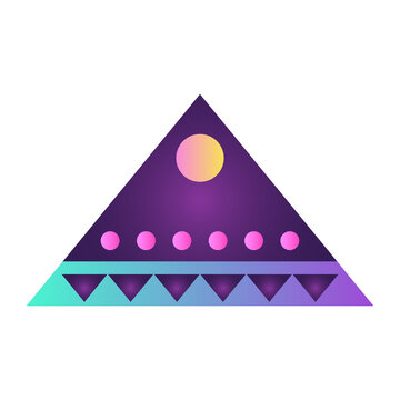 Triangle Pyramid Cone Futuristic Gradient Texture Colored Graphic Symbol Element Nostalgic Retro 90's Thenme Icon
