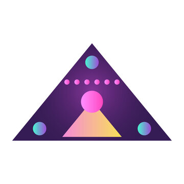 Triangle Pyramid Cone Futuristic Gradient Texture Colored Graphic Symbol Element Nostalgic Retro 90's Thenme Icon