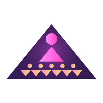 Triangle Pyramid Cone Futuristic Gradient Texture Colored Graphic Symbol Element Nostalgic Retro 90's Thenme Icon