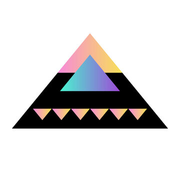 Triangle Pyramid Cone Futuristic Gradient Texture Colored Graphic Symbol Element Nostalgic Retro 90's Thenme Icon