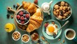 continental breakfast captured from above