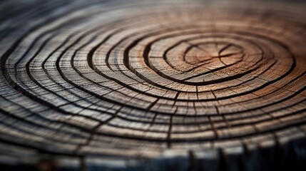 Canvas Print - A close up of a tree trunk with rings cut into it, AI