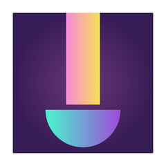 Aufkleber - Square Futuristic Gradient Texture Colored Graphic Symbol Element Nostalgic Retro 90's Thenme Icon
