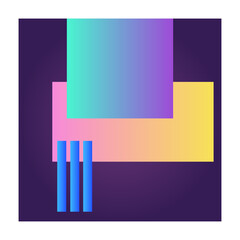 Aufkleber - Square Futuristic Gradient Texture Colored Graphic Symbol Element Nostalgic Retro 90's Thenme Icon