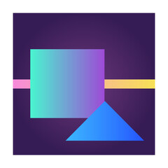 Aufkleber - Square Futuristic Gradient Texture Colored Graphic Symbol Element Nostalgic Retro 90's Thenme Icon