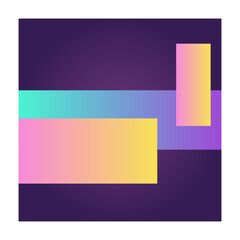 Aufkleber - Square Futuristic Gradient Texture Colored Graphic Symbol Element Nostalgic Retro 90's Thenme Icon