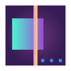 Aufkleber - Square Futuristic Gradient Texture Colored Graphic Symbol Element Nostalgic Retro 90's Thenme Icon