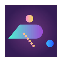 Aufkleber - Square Futuristic Gradient Texture Colored Graphic Symbol Element Nostalgic Retro 90's Thenme Icon