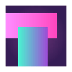 Aufkleber - Square Futuristic Gradient Texture Colored Graphic Symbol Element Nostalgic Retro 90's Thenme Icon