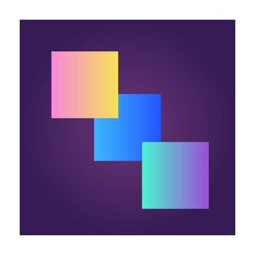 Square Futuristic Gradient Texture Colored Graphic Symbol Element Nostalgic Retro 90's Thenme Icon