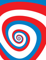 Poster - Artistic spiral shape. Vector drawing Russian flag colors