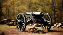 The Cannon Was A Voice Of War, Its Roar Echoing Across The Battlefield. Ai Generated.