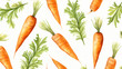 Carrot watercolor seamless pattern Vector illustration