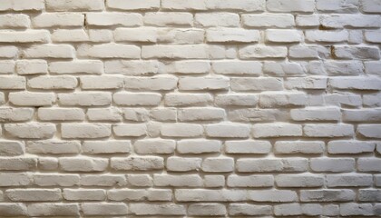 Poster - white painted old brick wall panoramic background