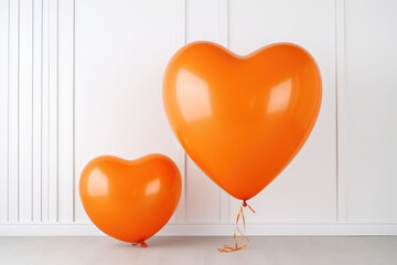Wall Mural - Orange heart balloon for party and celebration