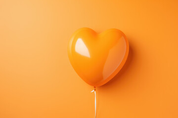 Wall Mural - Orange heart balloon for party and celebration