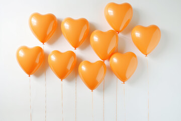 Wall Mural - Orange heart balloon for party and celebration