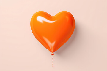 Wall Mural - Orange heart balloon for party and celebration