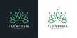 minimalist beauty flower line style logo design
