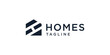 Minimalist home and monogram letter H real estate logo design template