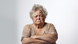 Fototapeta  - Elderly angry woman