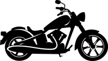 Simple Classic And Vintage Motorcycle Silhouette. AI Generated Illustration.