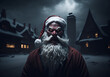 Spooky scary Santa Claus. Horror in the north pole: when Santa Claus turned evil