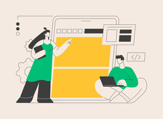 Poster - Microsite development abstract concept vector illustration.