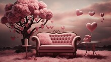 Pink Valentine Photo Backdrop