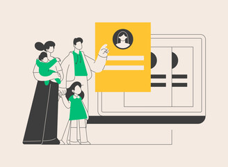 Poster - Child care online platform abstract concept vector illustration.