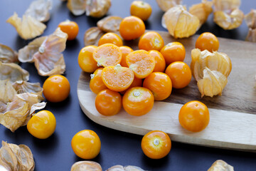 Sticker - Fresh cape gooseberry. Delicious tropical fruit