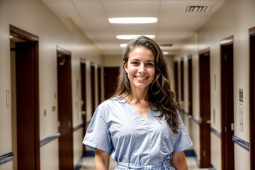 Wall Mural - an ethnic arabic medical professional in a hospital working as a radiologist and surgeon with lab coat and scrubs