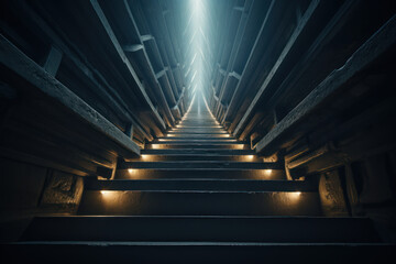 Aufkleber - a visual paradox of a staircase leading both up and down simultaneously, creating a sense of perpetu