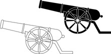 Outline Silhouette Cannon Icon Set