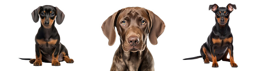 Wall Mural - Collection of PNG. Dog isolated on a transparent background.